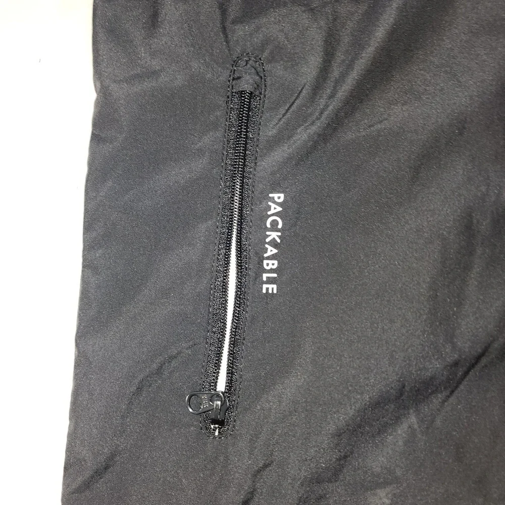 Nike Boys Windrunner Windbreaker Jacket Black Grey Packable Hooded Youth Medium
